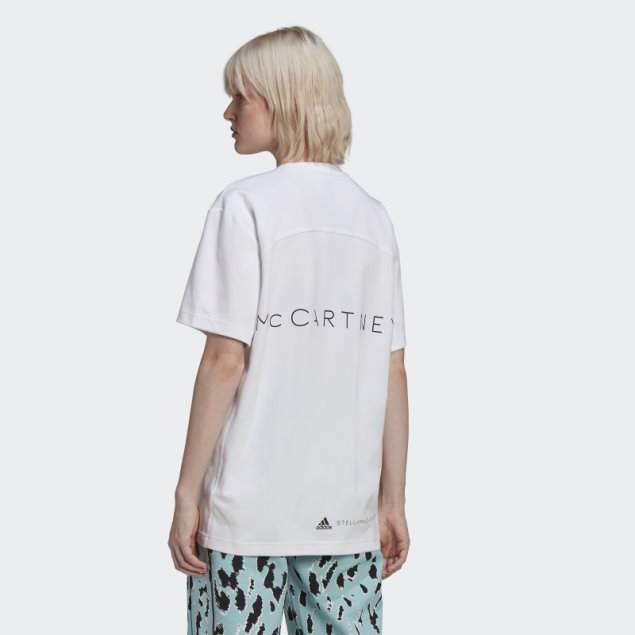 Adidas By Stella Camiseta Blanca Con Logo De Mccartney Caliente