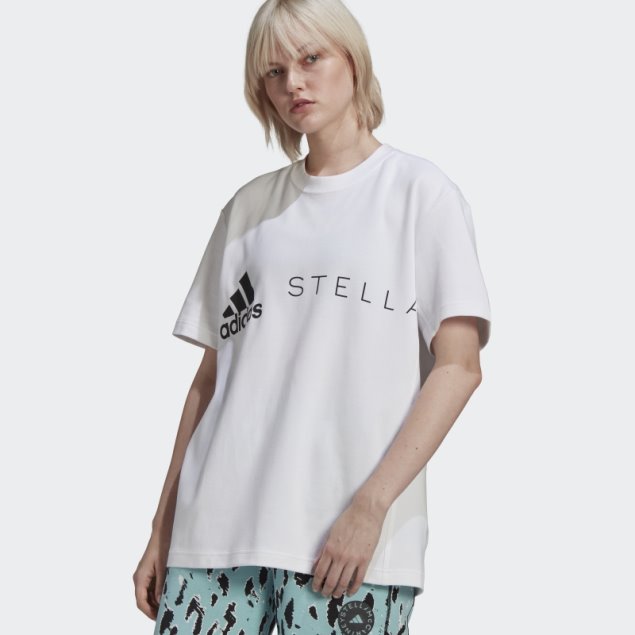Camiseta Blanca Con Logo De Adidas By Stella Mccartney