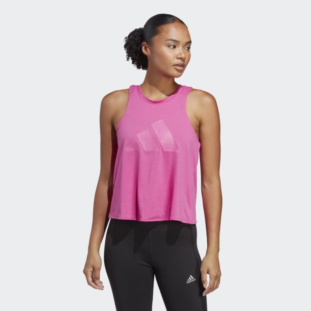 Camiseta Sin Mangas Con Logo De 3 Barras De Iconos De Tren Fucsia Adidas