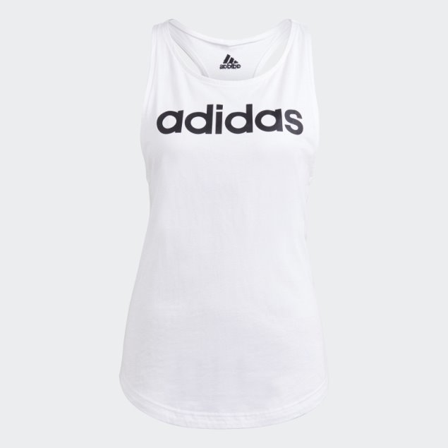 Camiseta Sin Mangas Con Logo Suelto Adidas Blanco