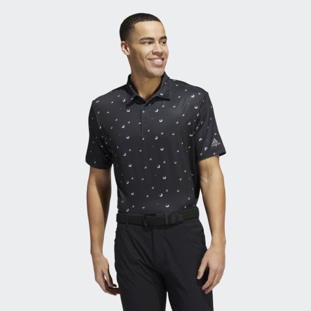 Camiseta Polo Con Estampado Allover Ultimate365 Negro Adidas