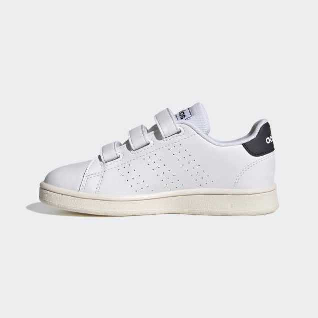 Blanco Adidas Advantage Court Lifestyle Zapatos Con Velcro