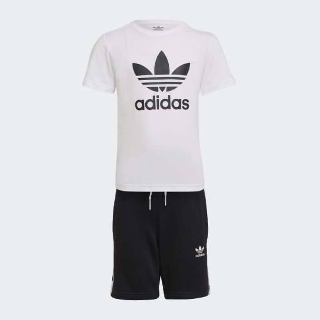 Conjunto Camiseta Y Shorts Adicolor Blanco Adidas
