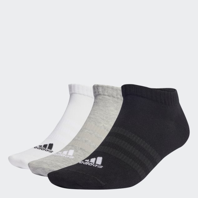 Adidas Calcetines Deportivos Finos Y Ligeros De Corte Bajo Gris Medio 3 Pares