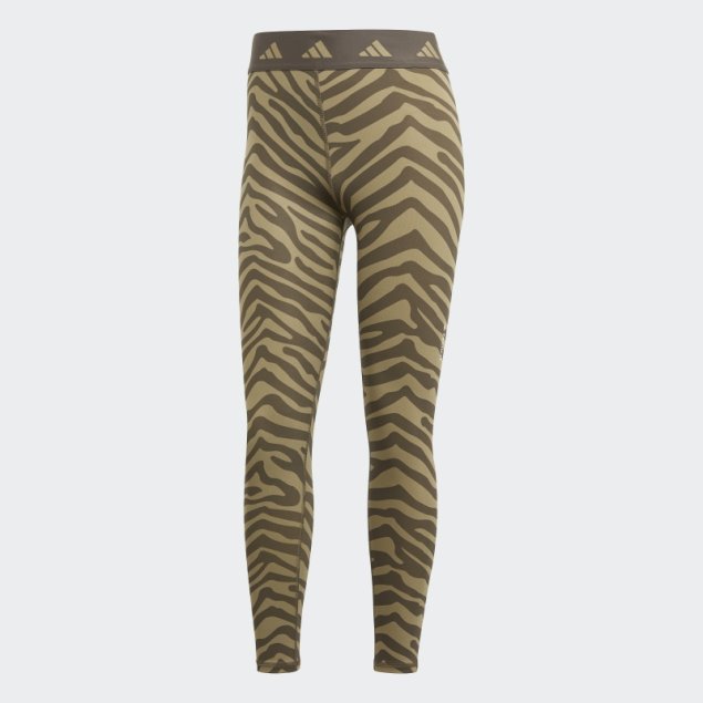 Adidas Hyperglam Techfit High-waisted 7/8 Zebra Leggins Orbit Verde