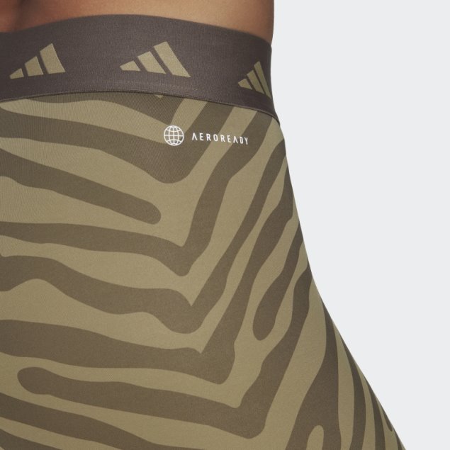 Adidas Hyperglam Techfit High-waisted 7/8 Zebra Leggins Orbit Verde