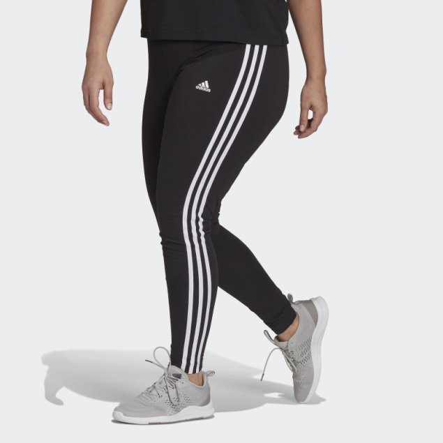 Leggings Adidas Essentials 3 Rayas (talla Grande) Blanco