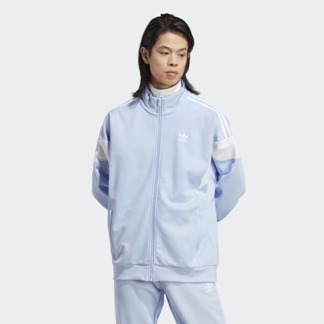 Chaqueta De Chándal Clásica Con Líneas De Corte Azul Alba Adicolor De Adidas
