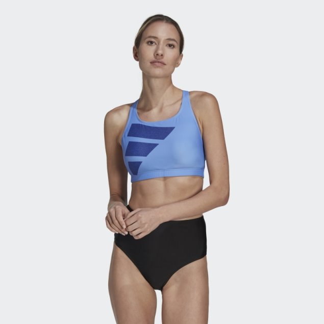 Top Bikini Barras Grandes Adidas Azul