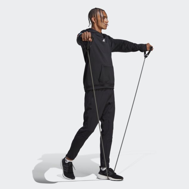 Sudadera Con Capucha De Entrenamiento Con Iconos De Tren 3 Rayas Negro Adidas