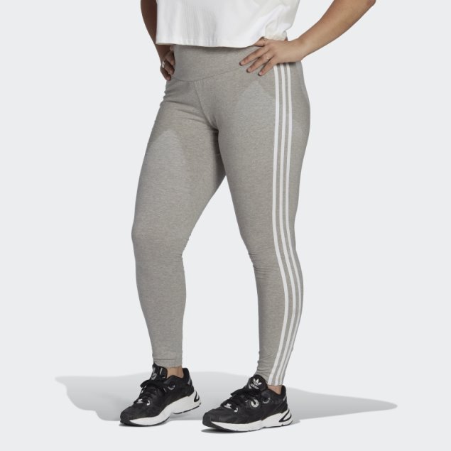 Leggings Adicolor Classics 3 Rayas (talla Grande) Gris Medio Adidas