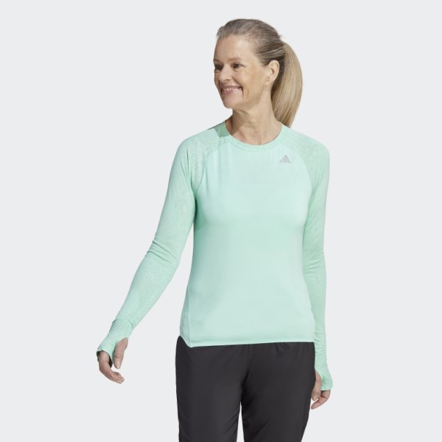 Adidas Adizero Running Camiseta De Manga Larga Verde