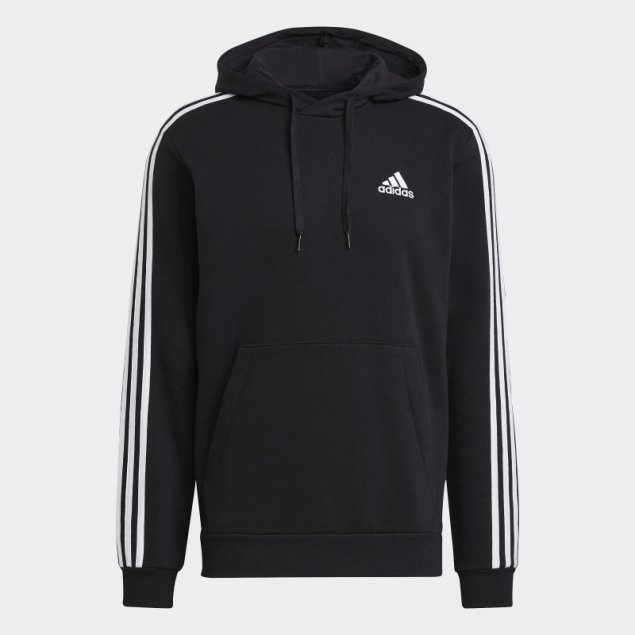 Adidas Essentials Fleece 3-stripes Sudadera Con Capucha Blanco Moda