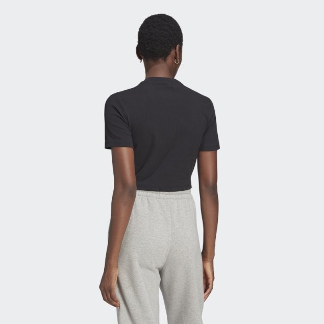 Camiseta Corta Adidas Adicolor Essentials Rib Negra