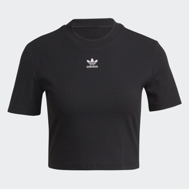 Camiseta Corta Adidas Adicolor Essentials Rib Negra