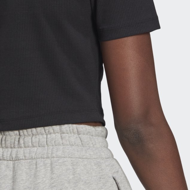 Camiseta Corta Adidas Adicolor Essentials Rib Negra