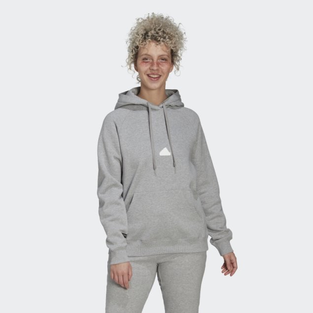 Sudadera Oversize Con Capucha Gris Medio Adidas