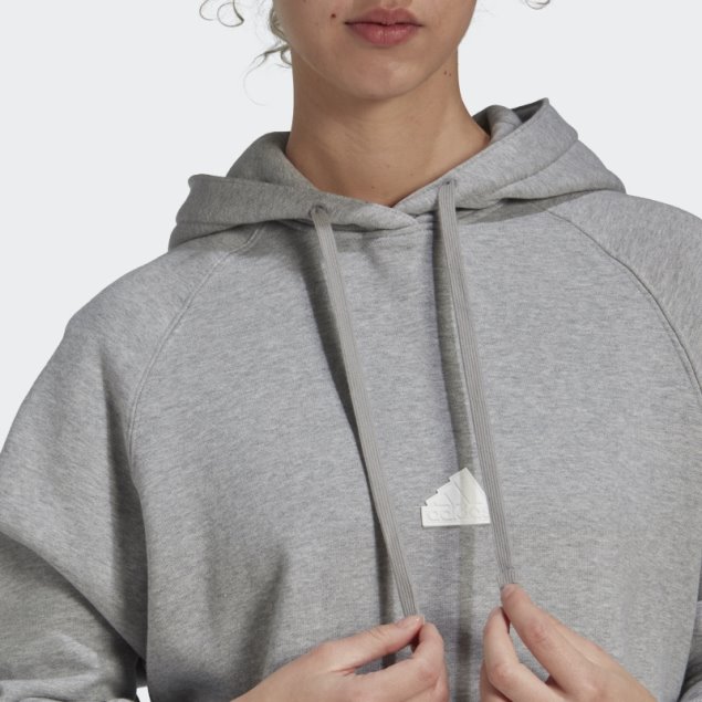 Sudadera Oversize Con Capucha Gris Medio Adidas