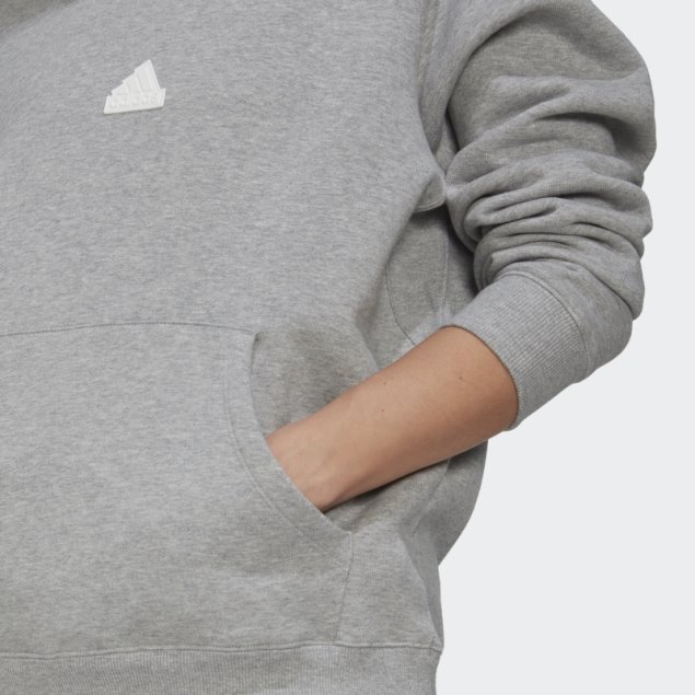 Sudadera Oversize Con Capucha Gris Medio Adidas