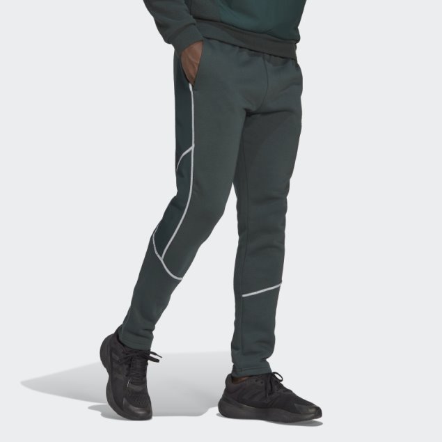Pantalón Essentials Reflect-in-The-Dark Fleece Adidas Verde