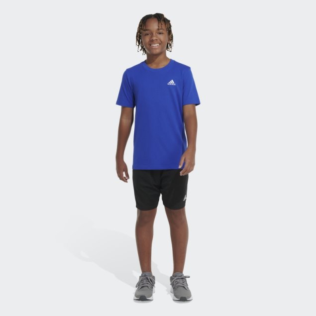 Adidas Camiseta Azul Esencial Con Logo