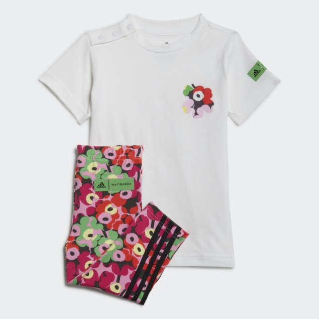 Adidas X Marimekko Verano Mallas Conjunto Moda Blanco