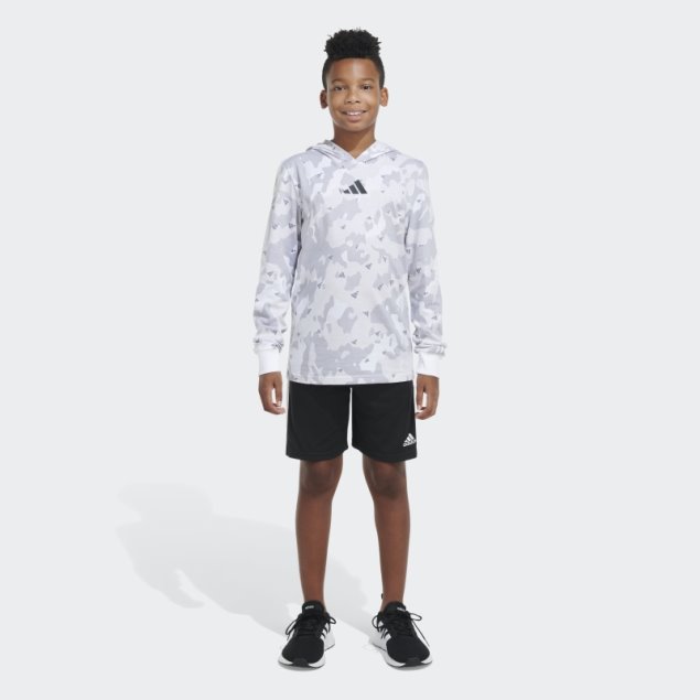 Camiseta Adidas Ls Hood Blanca Aop Camo