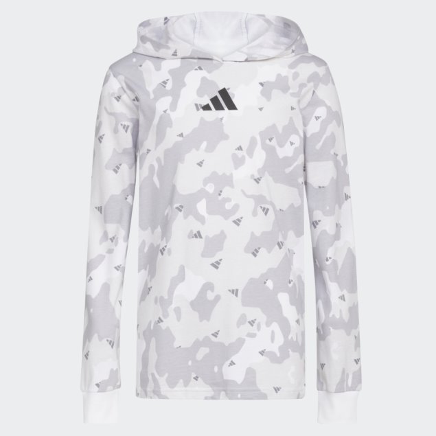 Camiseta Adidas Ls Hood Blanca Aop Camo