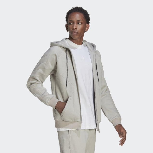 Adidas Rekive Full-zip Sudadera Con Capucha Metal Gris Moda