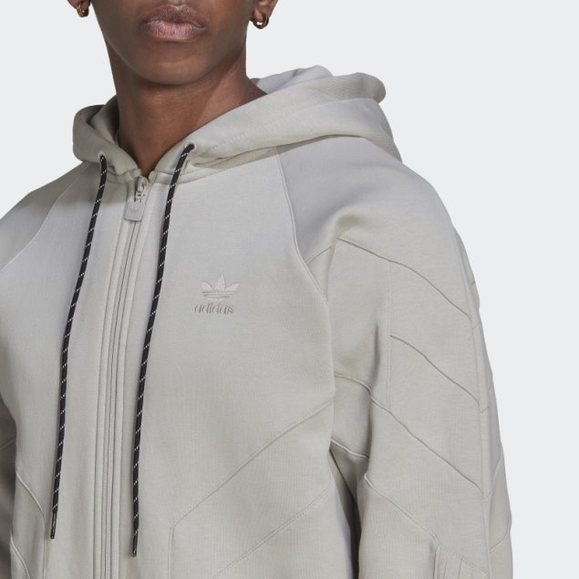 Adidas Rekive Full-zip Sudadera Con Capucha Metal Gris Moda