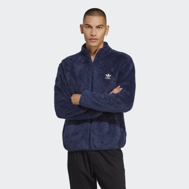 Chaqueta Deportiva Essentials+ Fluffy Fleece Night Indigo Adidas