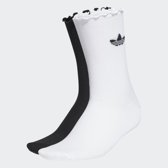 Adidas Semi-sheer Ruffle Crew Calcetines 2 Pares Blanco