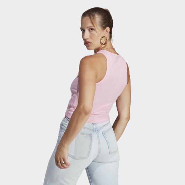 Camiseta Sin Mangas Acanalada Adidas Adicolor Essentials True Pink