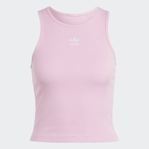 Camiseta Sin Mangas Acanalada Adidas Adicolor Essentials True Pink