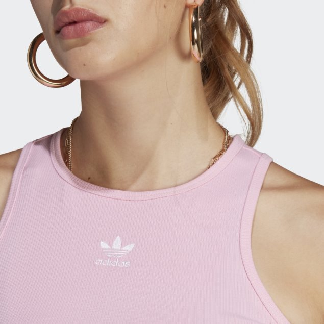 Camiseta Sin Mangas Acanalada Adidas Adicolor Essentials True Pink