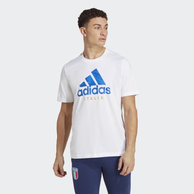 Camiseta Con Gráfico De Italia Adidas Blanca