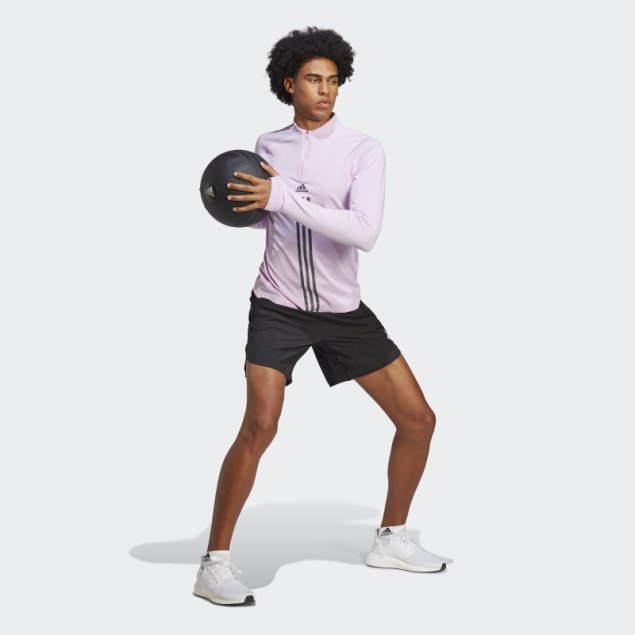 Camiseta Adidas Alphastrength 1/4 Zip Manga Larga Lila