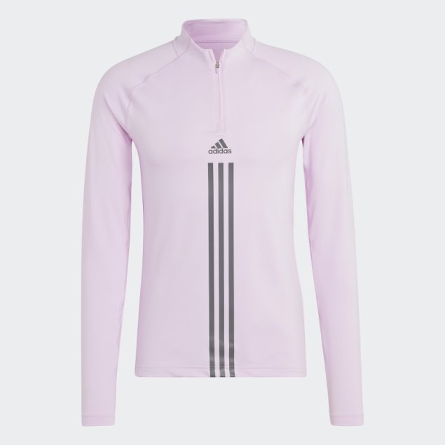 Camiseta Adidas Alphastrength 1/4 Zip Manga Larga Lila