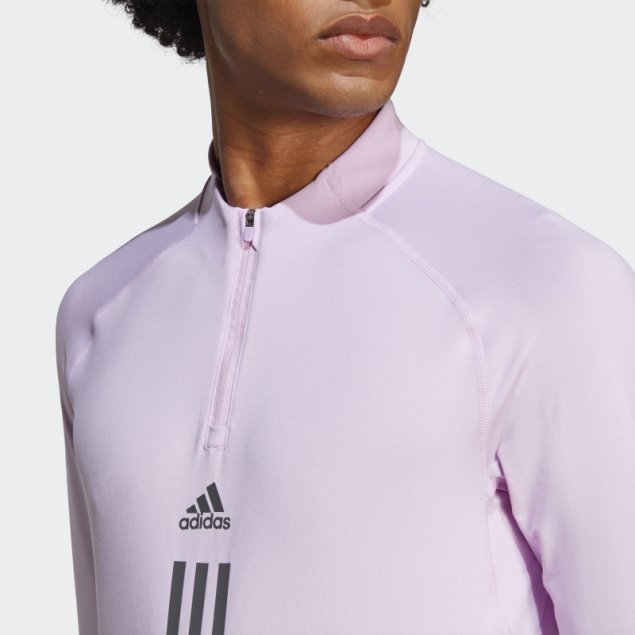 Camiseta Adidas Alphastrength 1/4 Zip Manga Larga Lila
