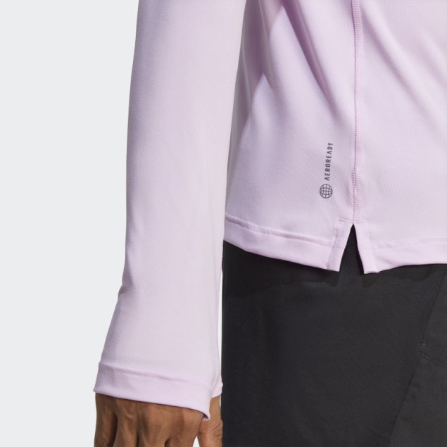 Camiseta Adidas Alphastrength 1/4 Zip Manga Larga Lila