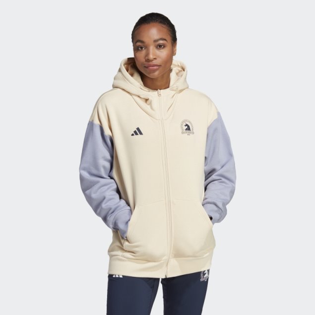 Adidas Sand Boston Marathon 2023 Sudadera Con Capucha Y Cremallera Completa Hecha Con La Naturaleza