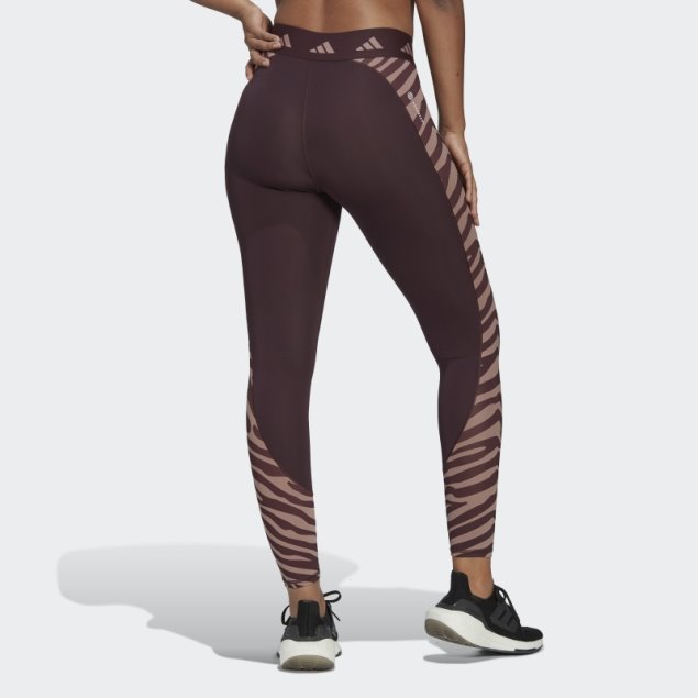 Granate Adidas Hyperglam Techfit High-waisted 7/8 Zebra Leggins