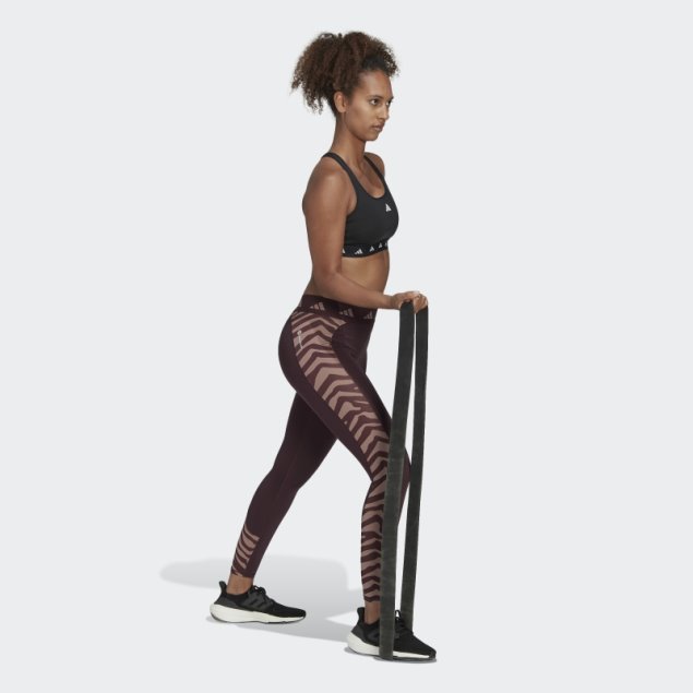 Granate Adidas Hyperglam Techfit High-waisted 7/8 Zebra Leggins