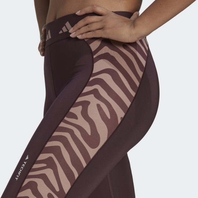 Granate Adidas Hyperglam Techfit High-waisted 7/8 Zebra Leggins