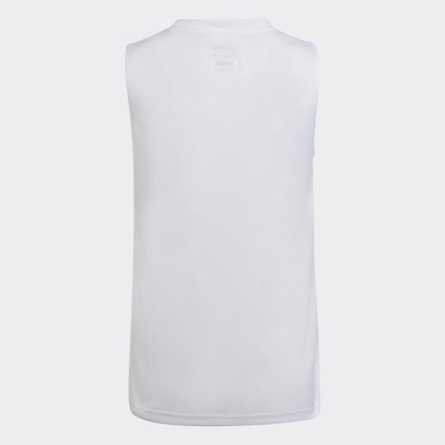 Camiseta Sin Mangas De Entrenamiento Con Logo De Corte Regular AeroReady De Adidas Train Essentials Seasonal Blanco
