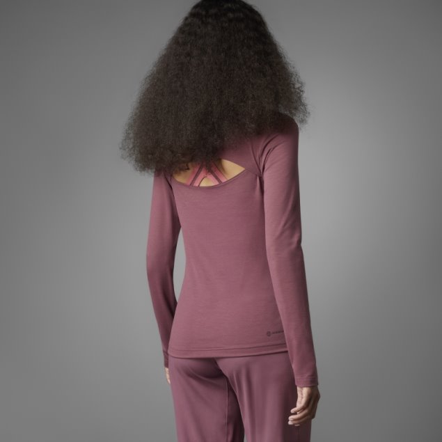 Camiseta De Manga Larga De Adidas Authentic Balance Yoga Burdeos