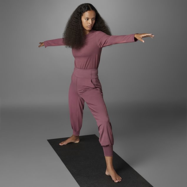 Camiseta De Manga Larga De Adidas Authentic Balance Yoga Burdeos