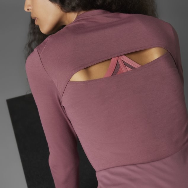 Camiseta De Manga Larga De Adidas Authentic Balance Yoga Burdeos