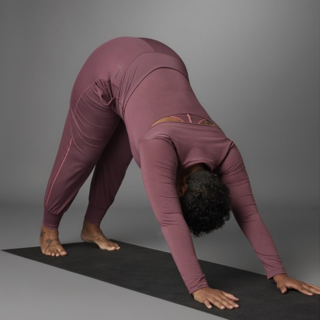 Camiseta De Manga Larga De Adidas Authentic Balance Yoga Burdeos