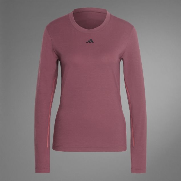 Camiseta De Manga Larga De Adidas Authentic Balance Yoga Burdeos